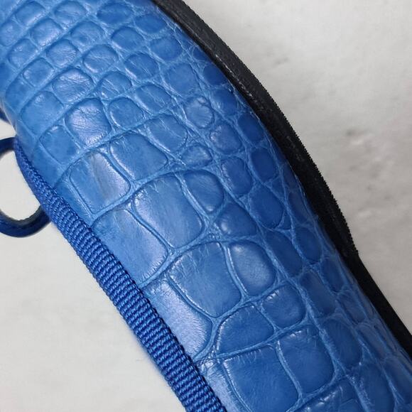 CHANEL Blue Alligator CC Ballerina Flats  Sz. 40.5 - Picture 9 of 11